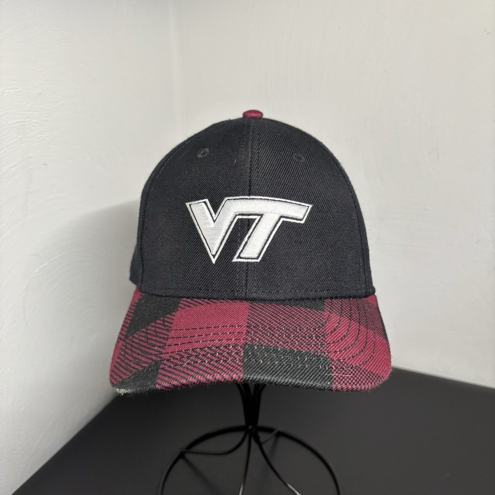 Virginia Tech Hokies Top of the World Snapback Hat Cap Black Red VT‎ Logo